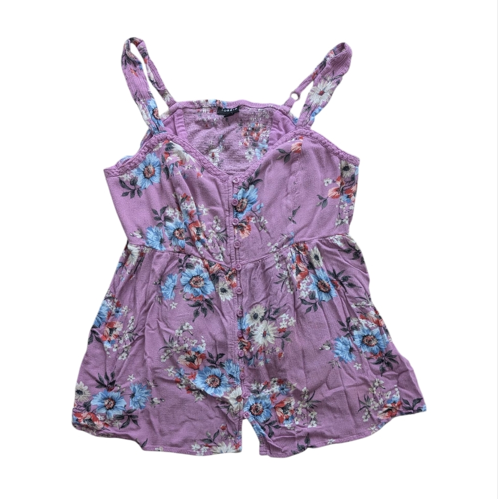 Torrid Purple Floral Flutter Cami Top Sz. 2 (18/20)